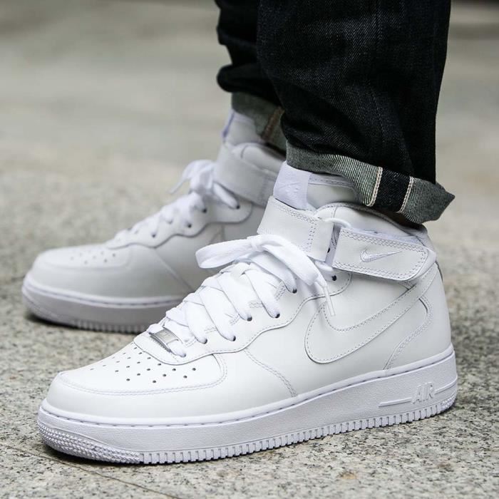 baskets nike air force 1 mid gs blanc baskets nike air force 1 mid gs blanc